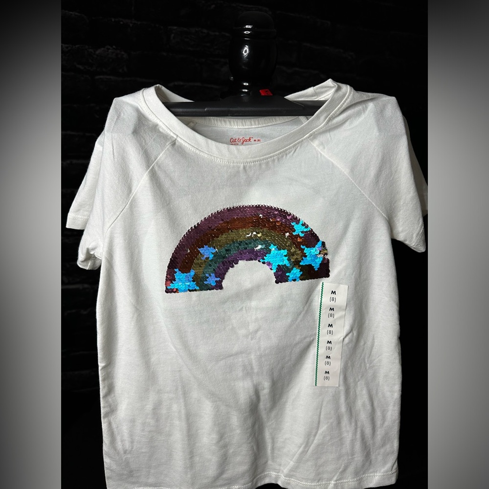 Rainbow white Girl T-shirt size 8